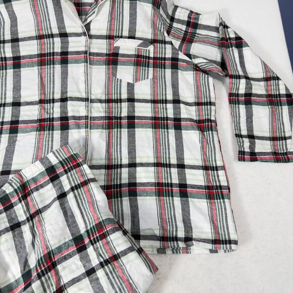 Croft & Barrow 2 pc Flannel Pajamas Woman XXL Button Top Drawstring Elas Waist - Picture 2 of 15